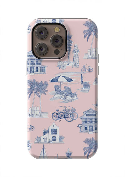 Florida Toile iPhone Case Phone Case Pink Navy / iPhone 14 Pro Max / Tough Katie Kime