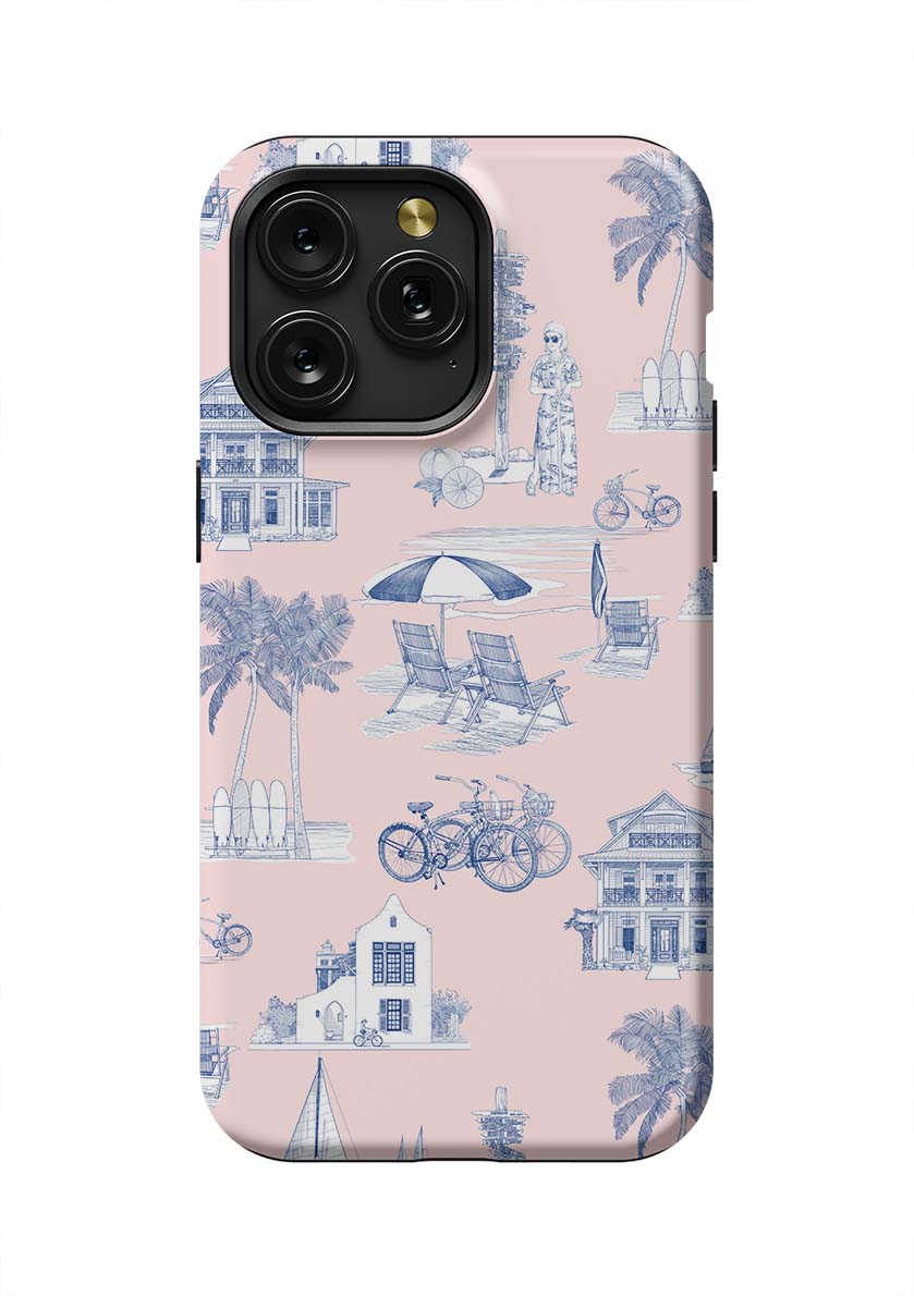Florida Toile iPhone Case Phone Case Pink Navy / iPhone 15 Pro Max / Tough Katie Kime