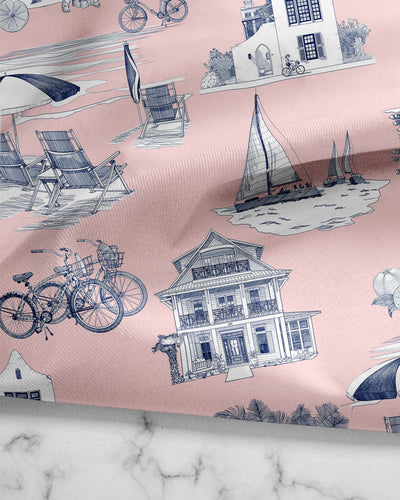 Florida Toile Tea Towel Set Tea Towel Green Pink Katie Kime