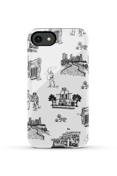 Fort Worth Toile iPhone Case Phone Case Black / iPhone SE (2022) / Tough Katie Kime