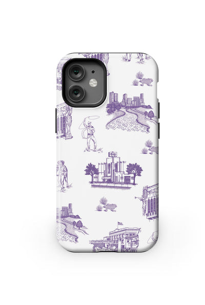 Fort Worth Toile iPhone Case Phone Case Purple / iPhone 12 Mini / Tough Katie Kime