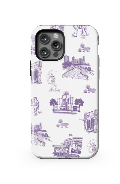 Fort Worth Toile iPhone Case Phone Case Purple / iPhone 12 Pro / Tough Katie Kime