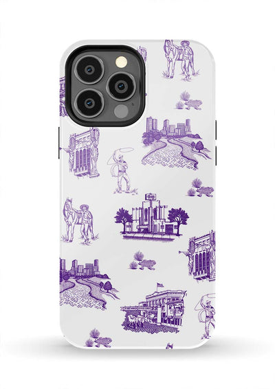 Fort Worth Toile iPhone Case Phone Case Purple / iPhone 13 Pro Max / Tough Katie Kime