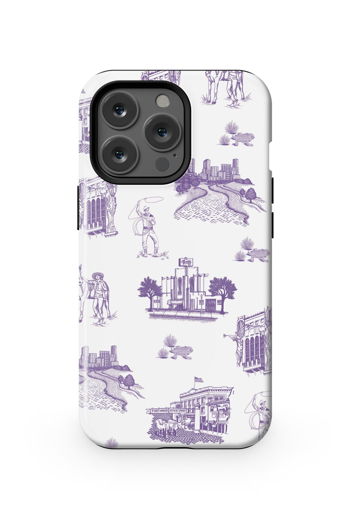 Fort Worth Toile iPhone Case Phone Case Purple / iPhone 13 Pro / Tough Katie Kime