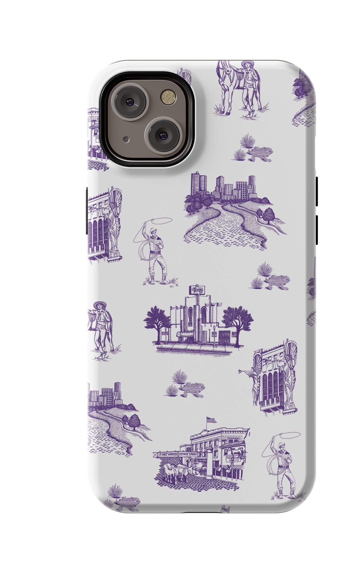 Fort Worth Toile iPhone Case Phone Case Purple / iPhone 14 Plus / MagSafe Tough Katie Kime