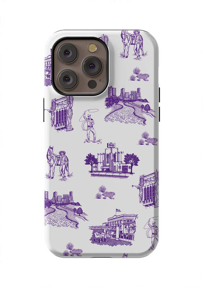 Fort Worth Toile iPhone Case Phone Case Purple / iPhone 14 Pro Max / Tough Katie Kime