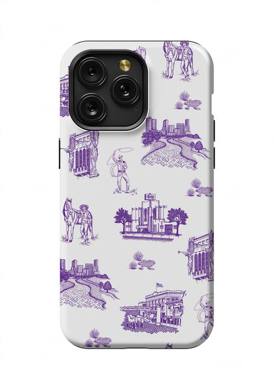 Fort Worth Toile iPhone Case Phone Case Purple / iPhone 15 Pro Max / Tough Katie Kime