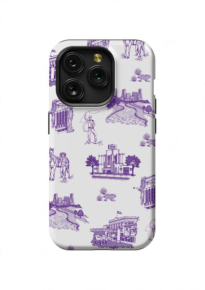 Fort Worth Toile iPhone Case Phone Case Purple / iPhone 15 Pro / Tough Katie Kime