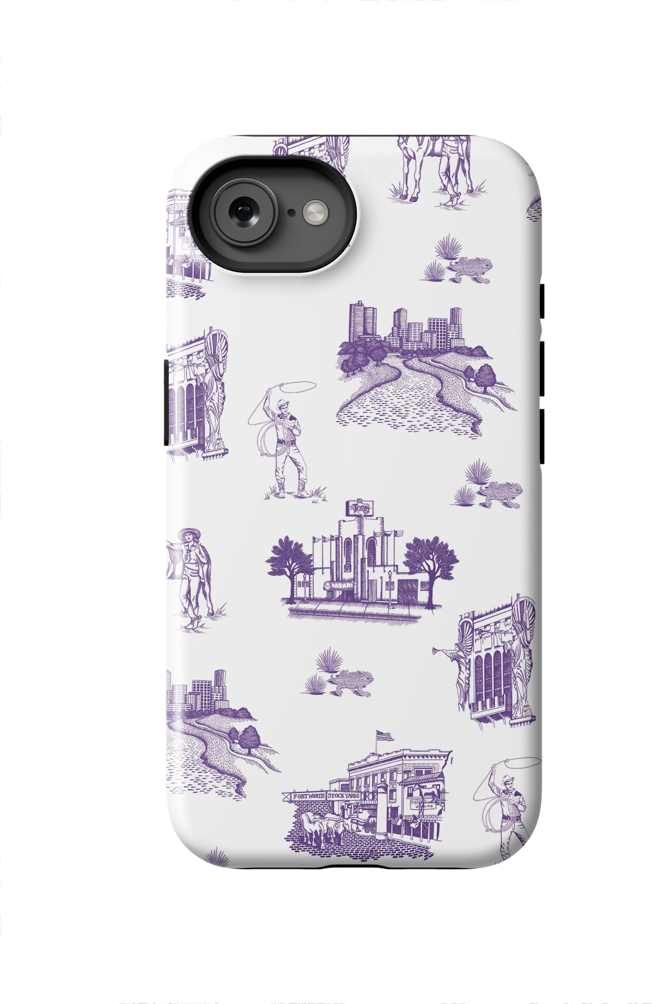 Fort Worth Toile iPhone Case Phone Case Purple / iPhone 16e / Tough Katie Kime