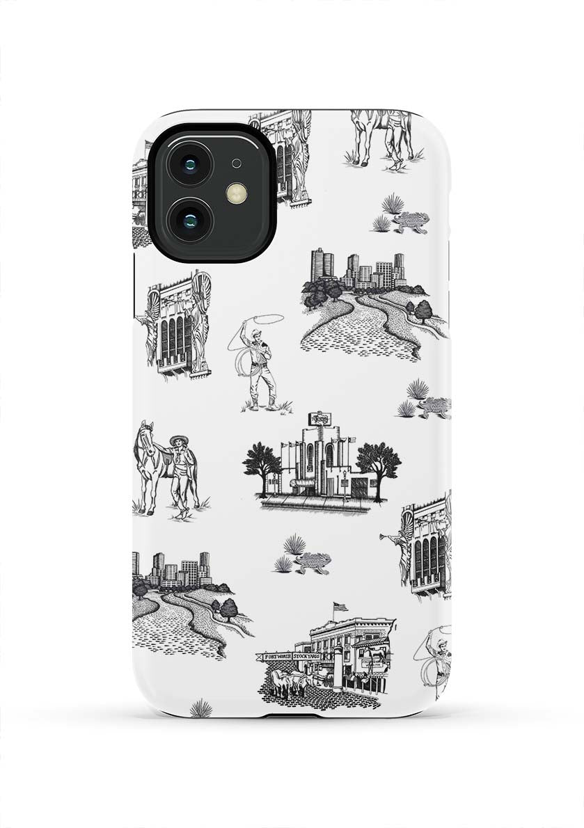 Fort Worth Toile iPhone Case Phone Case Tough / iPhone 11 / Black Katie Kime