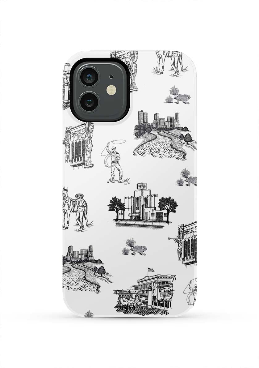 Fort Worth Toile iPhone Case Phone Case Tough / iPhone 12 / Black Katie Kime
