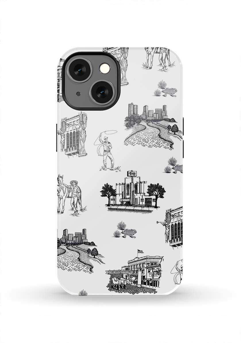 Fort Worth Toile iPhone Case Phone Case Tough / iPhone 13 / Black Katie Kime