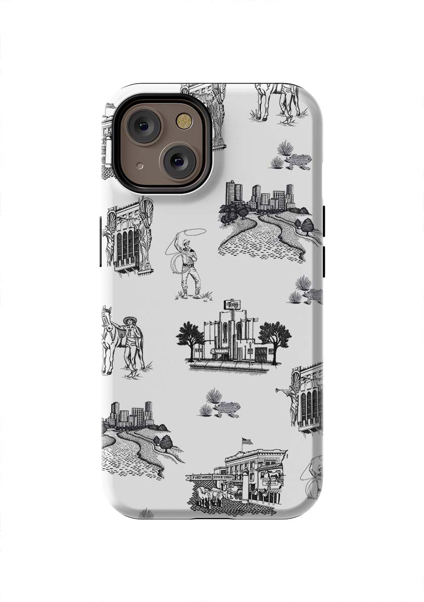 Fort Worth Toile iPhone Case Phone Case Tough / iPhone 14 / Black Katie Kime