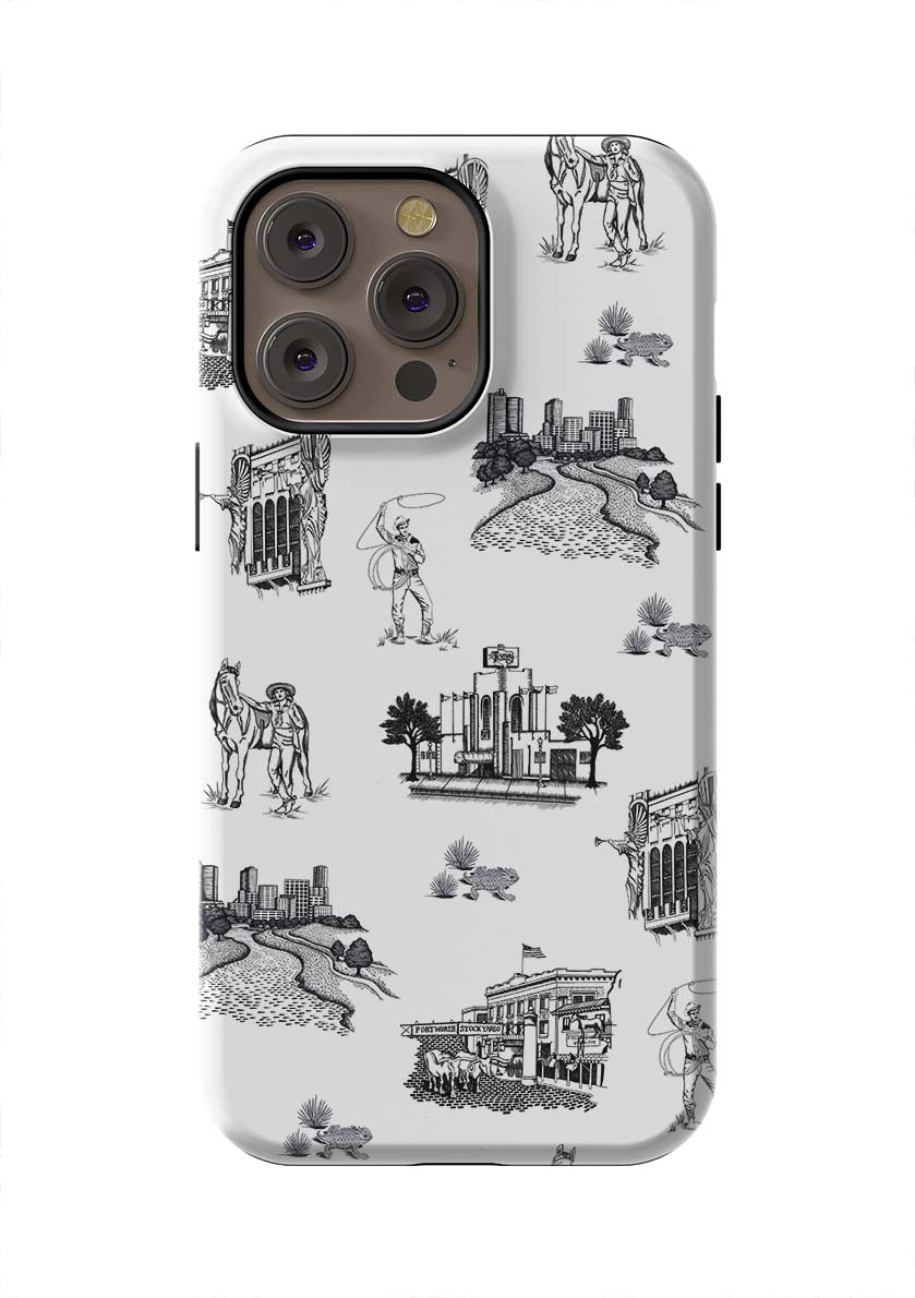 Fort Worth Toile iPhone Case Phone Case Tough / iPhone 14 Pro Max / Black Katie Kime