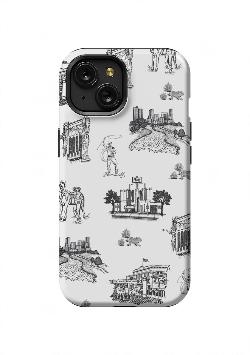 Fort Worth Toile iPhone Case Phone Case Tough / iPhone 15 / Black Katie Kime