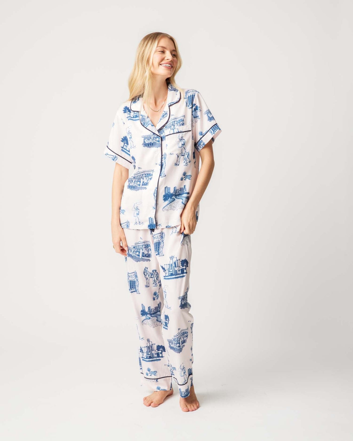 Fort Worth Toile Pajama Pants Set Pajama Set Katie Kime