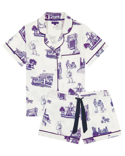 Fort Worth Toile Pajama Shorts Set Pajama Set Katie Kime