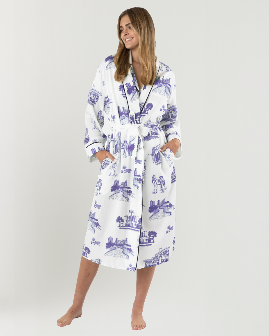 Fort Worth Toile Robe Robe Katie Kime