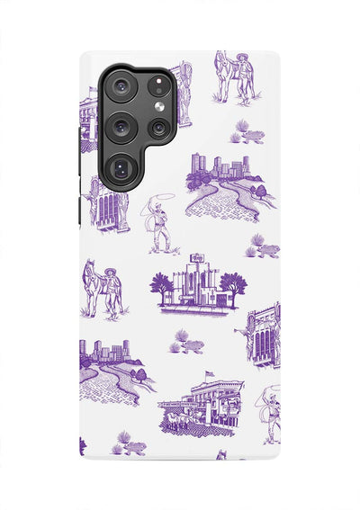 Fort Worth Toile Samsung Phone Case Phone Case Purple / Galaxy S22 Ultra / Tough Katie Kime
