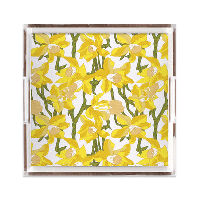 Garden Party Lucite Tray Lucite Trays Yellow / 12x12 Katie Kime
