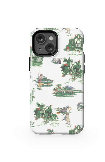 Golf Toile iPhone Case Phone Case Multi / iPhone 13 Mini / MagSafe Tough Katie Kime