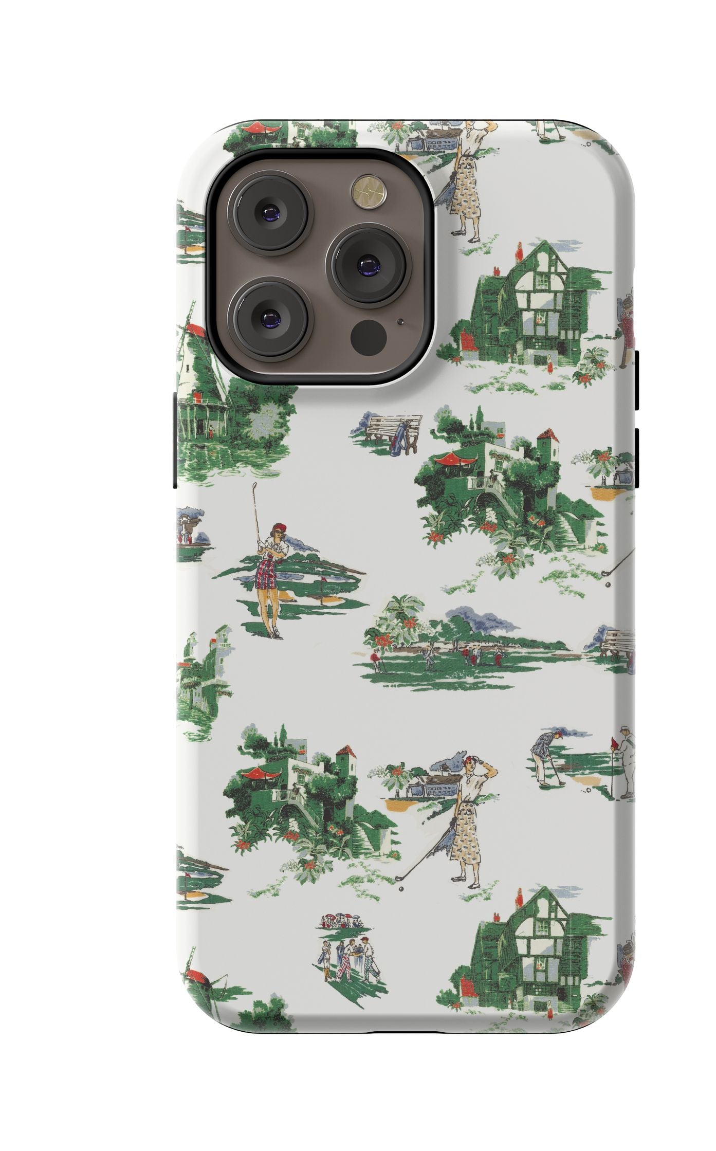 Golf Toile iPhone Case Phone Case Multi / iPhone 14 Pro Max / MagSafe Tough Katie Kime