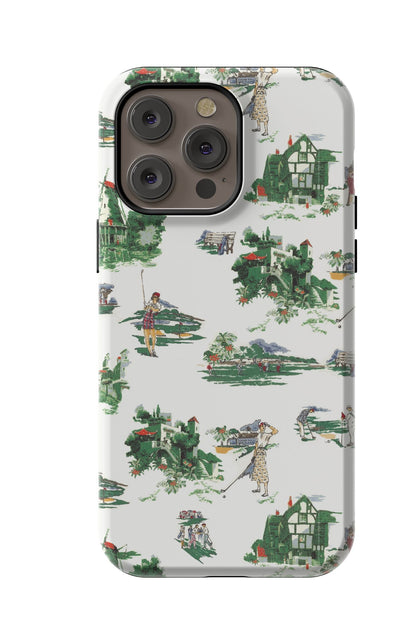 Golf Toile iPhone Case Phone Case Multi / iPhone 14 Pro Max / MagSafe Tough Katie Kime