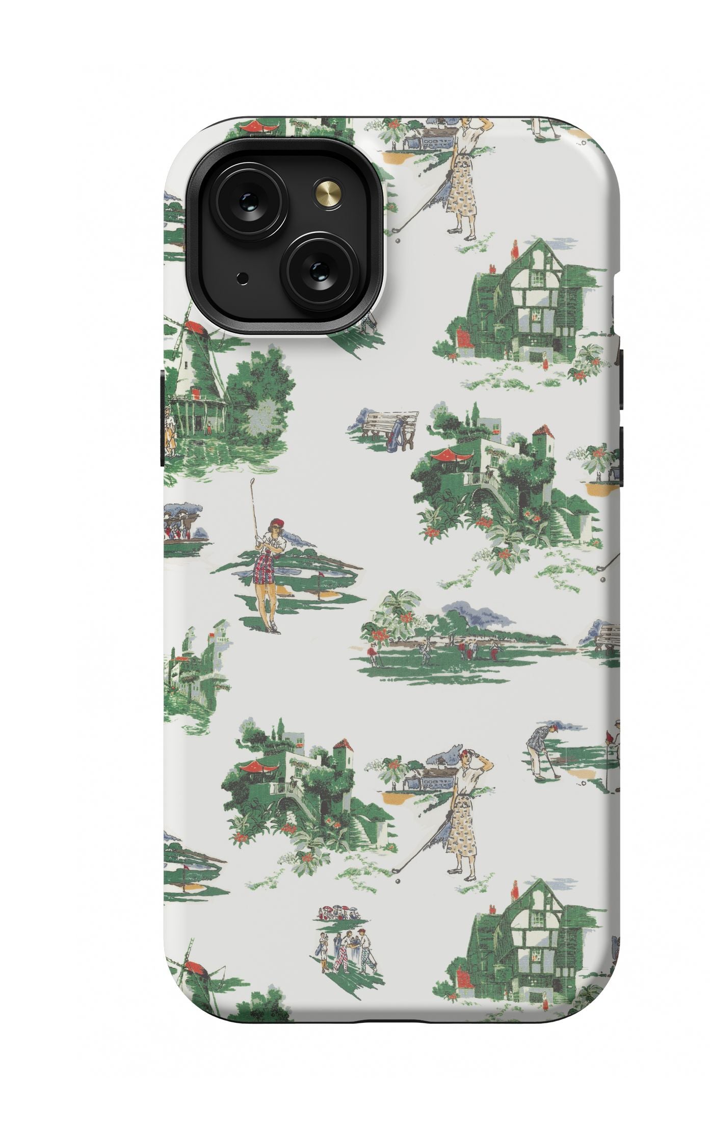 Golf Toile iPhone Case Phone Case Multi / iPhone 15 Plus / MagSafe Tough Katie Kime
