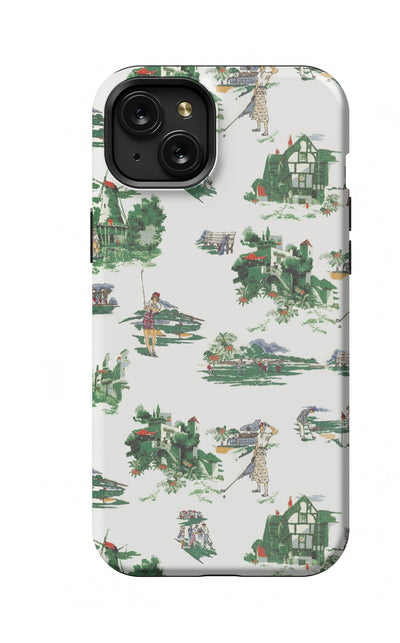 Golf Toile iPhone Case Phone Case Multi / iPhone 15 Plus / MagSafe Tough Katie Kime