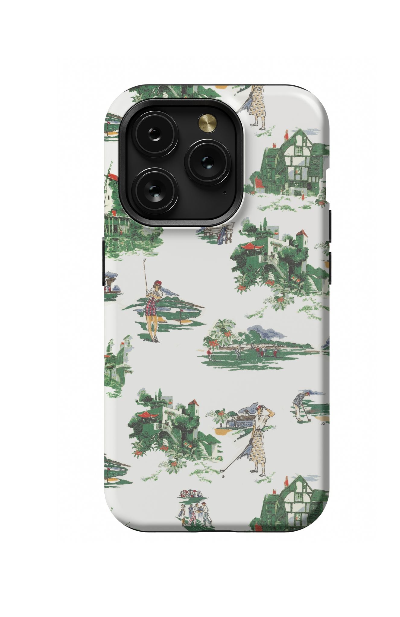 Golf Toile iPhone Case Phone Case Multi / iPhone 15 Pro / MagSafe Tough Katie Kime
