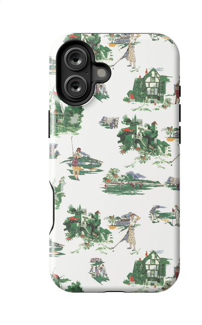Golf Toile iPhone Case Phone Case Multi / iPhone 16 Plus / MagSafe Tough Katie Kime