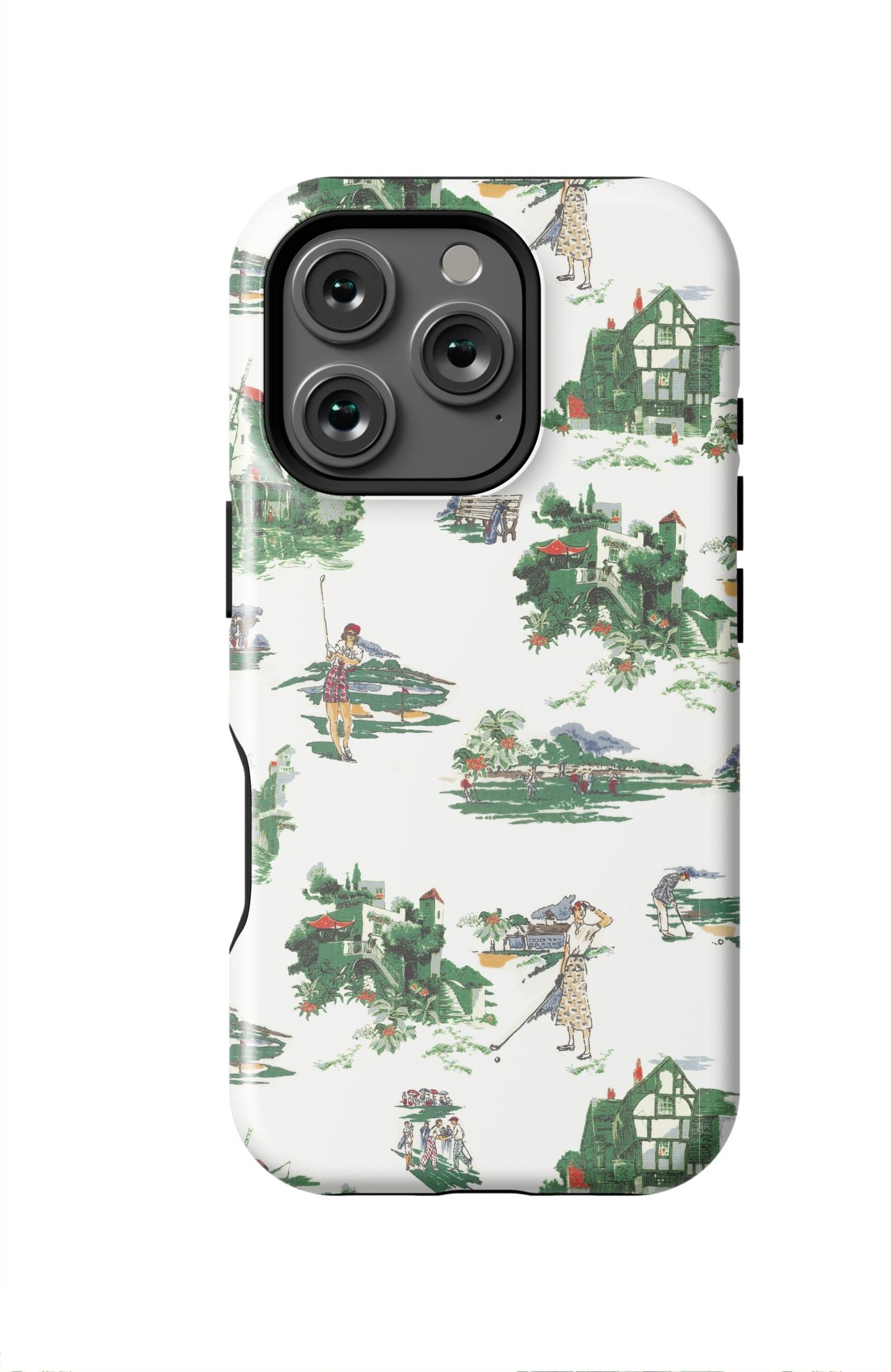 Golf Toile iPhone Case Phone Case Multi / iPhone 16 Pro / MagSafe Tough Katie Kime