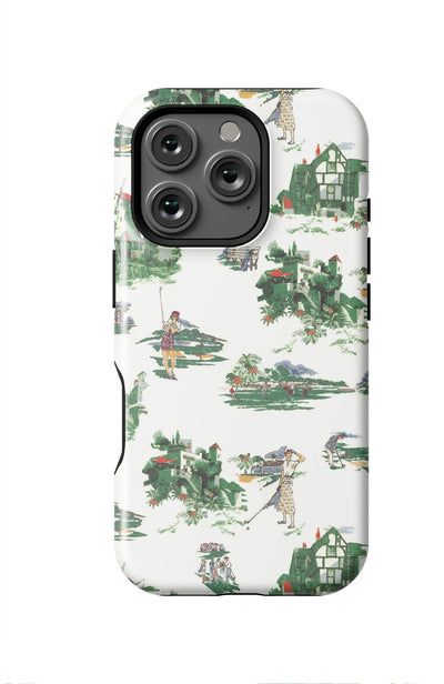 Golf Toile iPhone Case Phone Case Multi / iPhone 16 Pro / MagSafe Tough Katie Kime