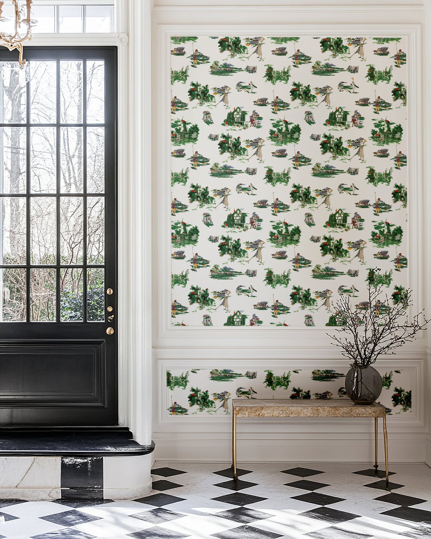 Golf Toile Peel & Stick Wallpaper Peel & Stick Wallpaper Katie Kime
