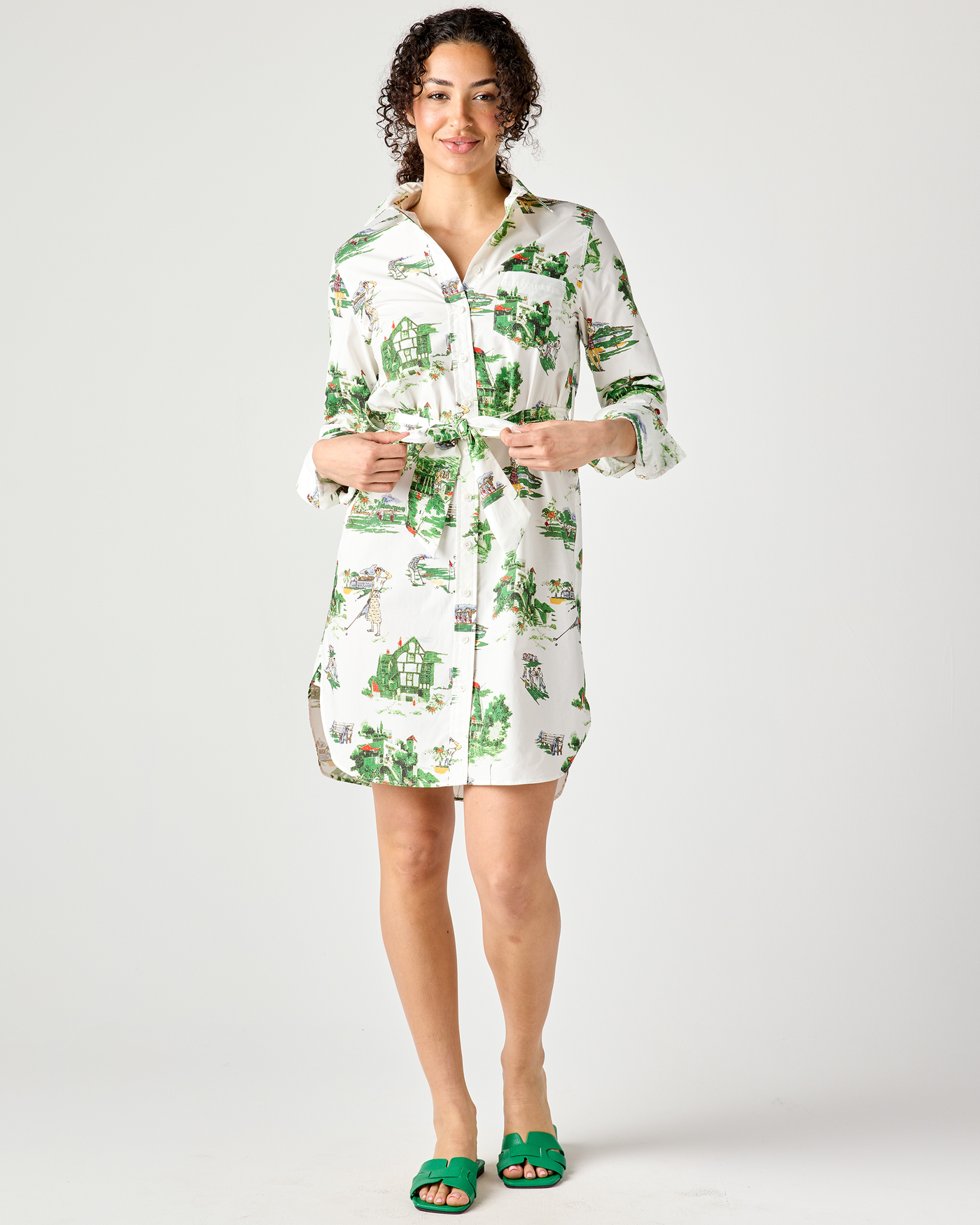 Golf Toile Sophia Shirtdress Dress Katie Kime
