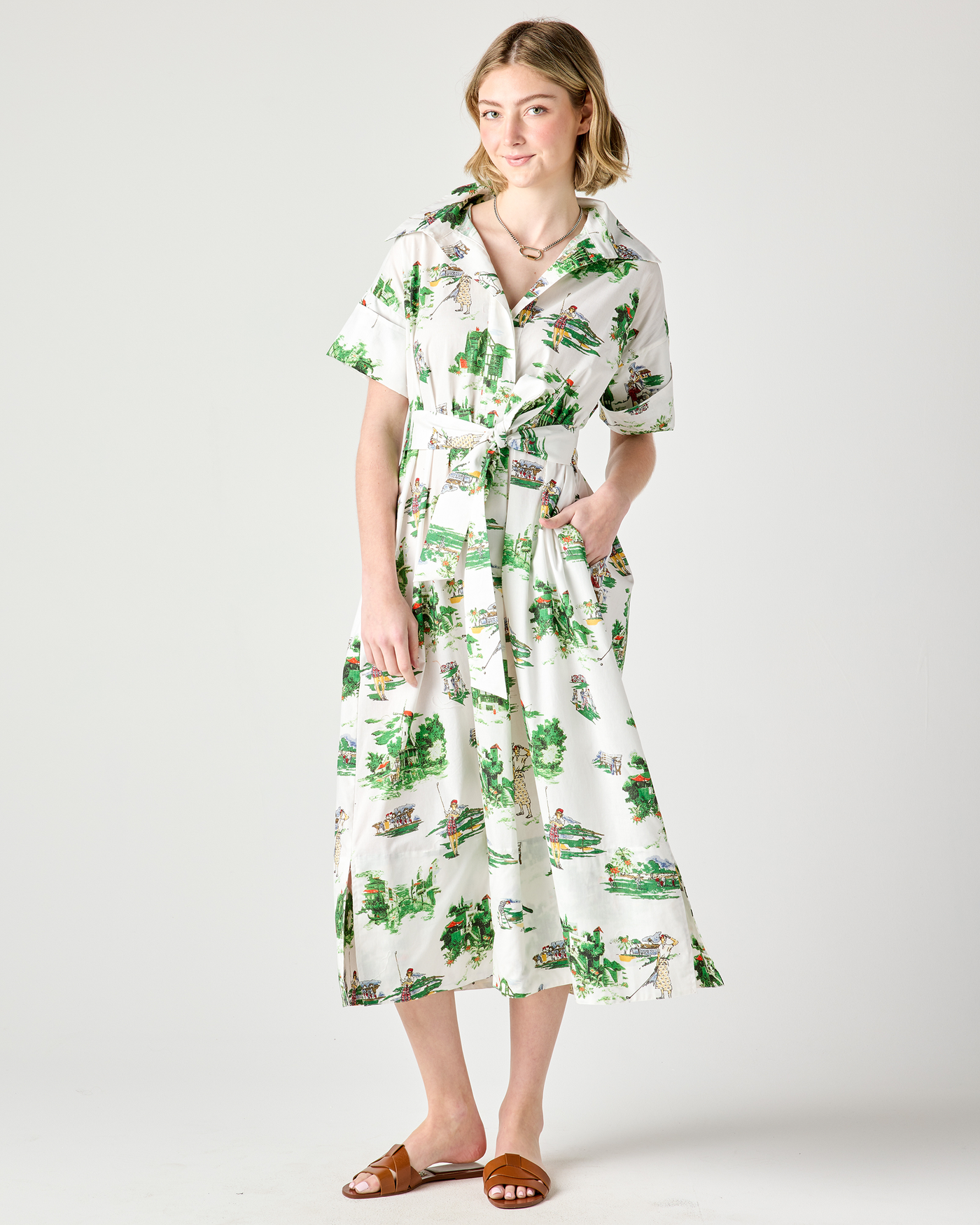 Golf Toile Taza Maxi Dress Dress Katie Kime