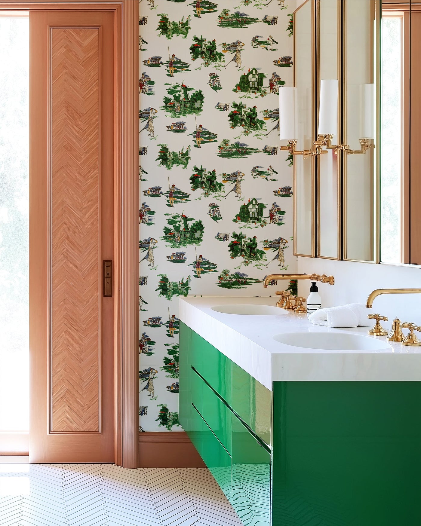 Golf Toile Traditional Wallpaper Wallpaper Katie Kime