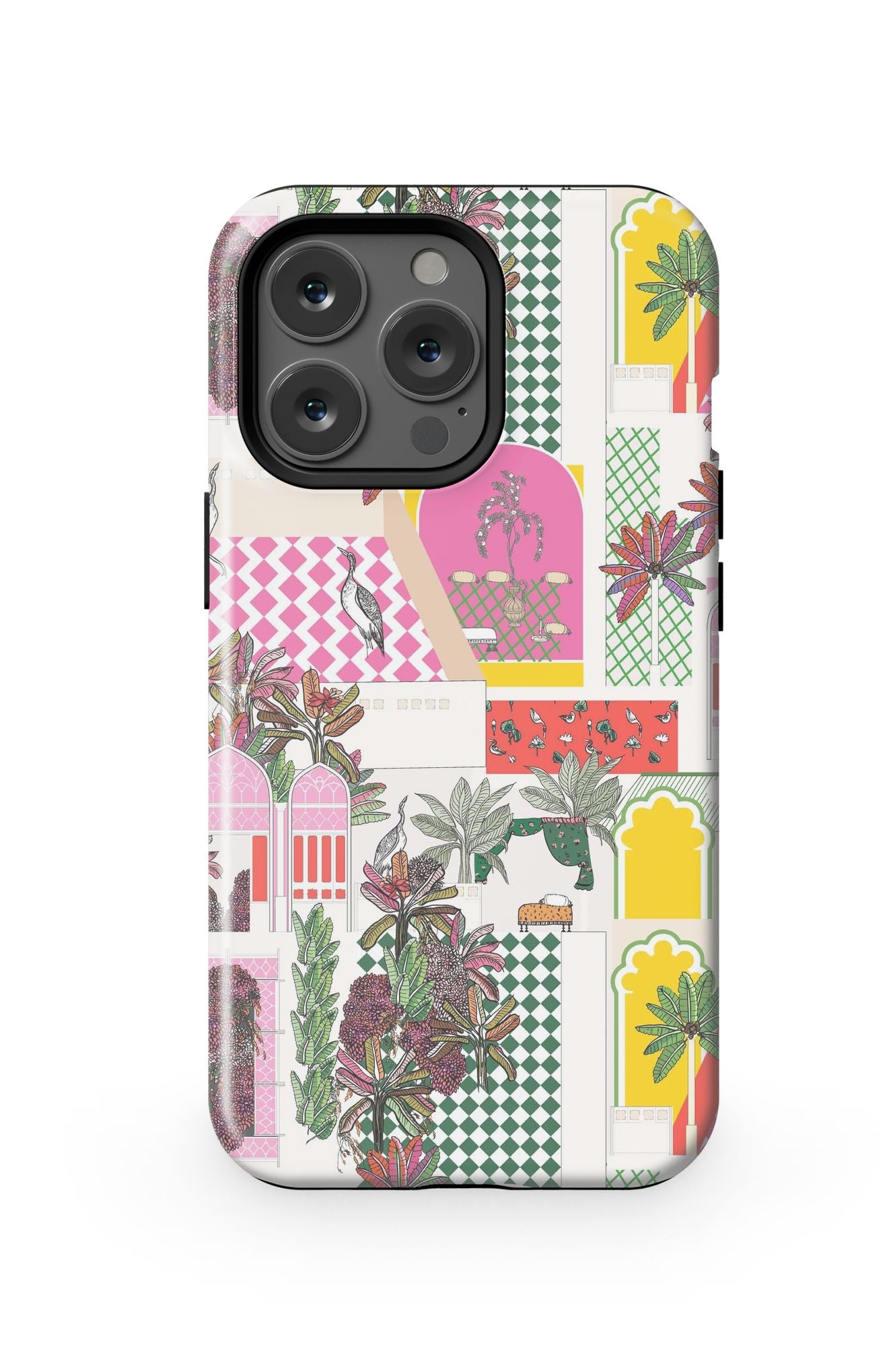 Greco Garden iPhone Case Phone Case Pink / iPhone 13 Pro / MagSafe Tough Katie Kime