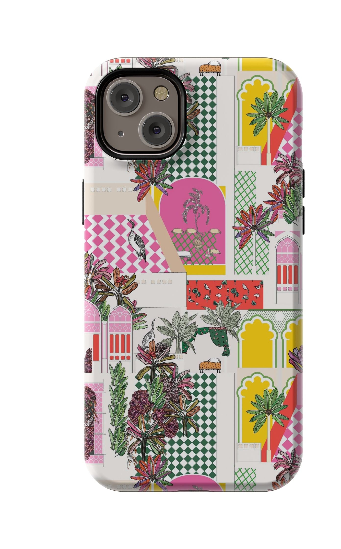 Greco Garden iPhone Case Phone Case Pink / iPhone 14 Plus / MagSafe Tough Katie Kime