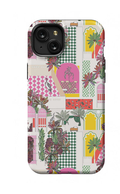 Greco Garden iPhone Case Phone Case Pink / iPhone 15 Plus / MagSafe Tough Katie Kime