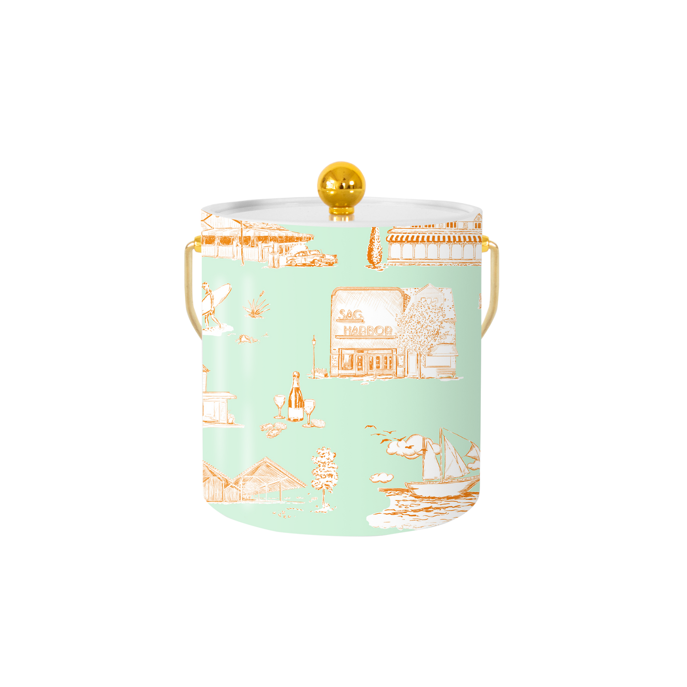 Hamptons Toile Ice Bucket Ice Bucket Katie Kime