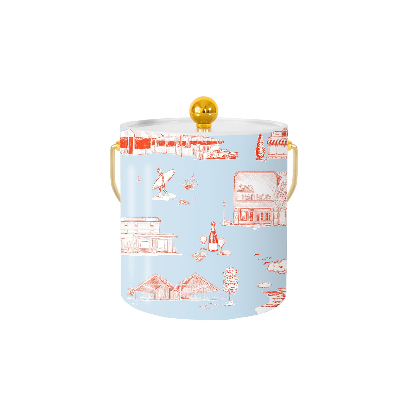 Hamptons Toile Ice Bucket Ice Bucket Katie Kime