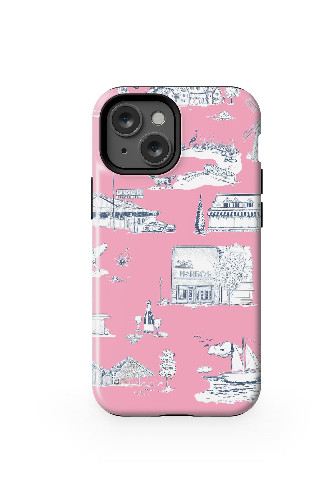 Hamptons Toile iPhone Case Phone Case Berry Navy / iPhone 13 Mini / MagSafe Tough Katie Kime