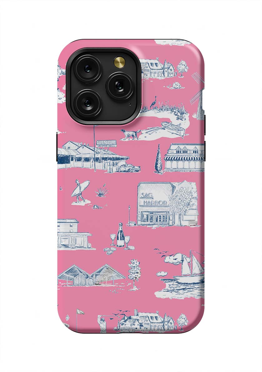 Hamptons Toile iPhone Case Phone Case Berry Navy / iPhone 15 Pro Max / Tough Katie Kime