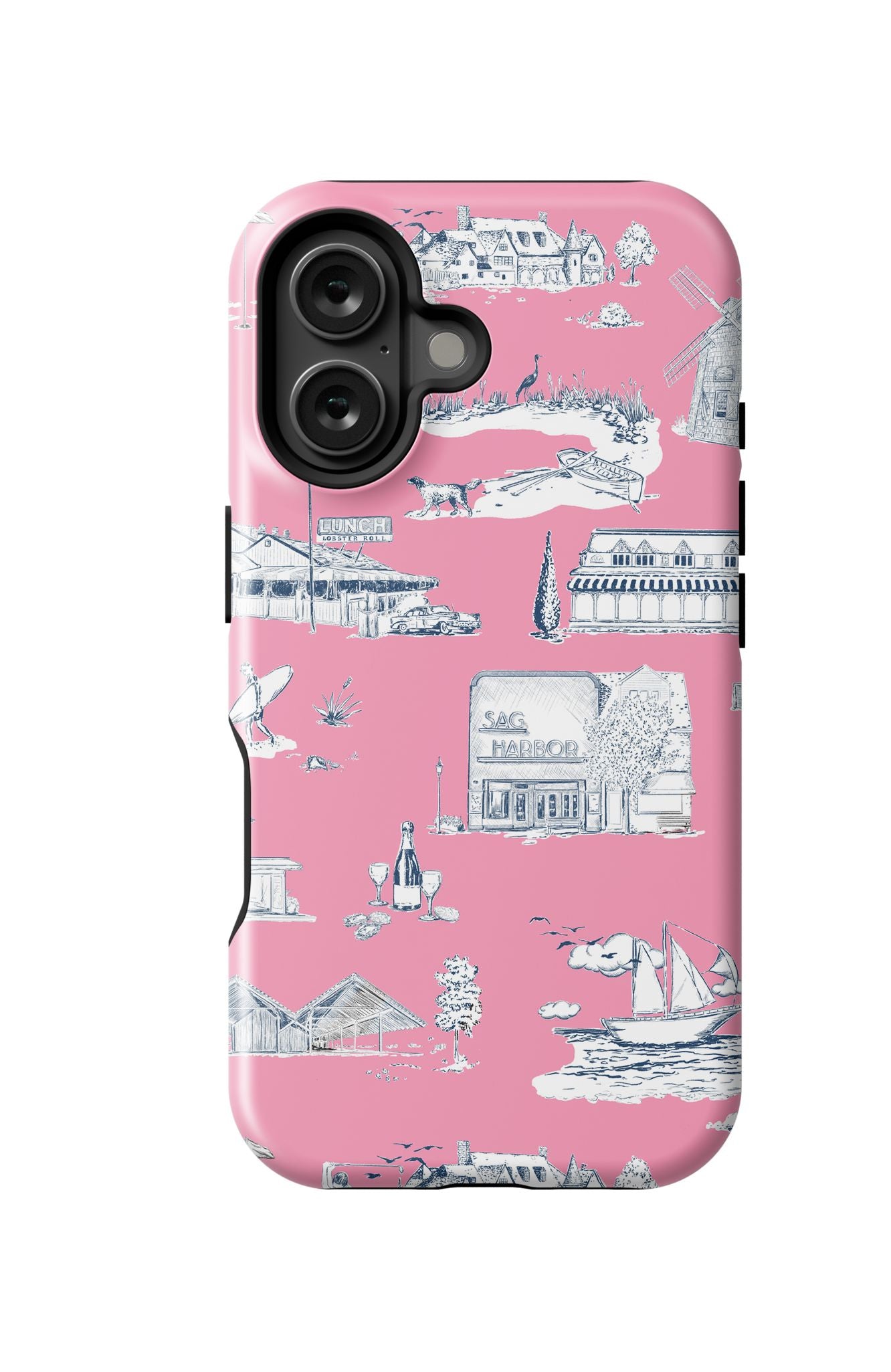 Hamptons Toile iPhone Case Phone Case Berry Navy / iPhone 16 / MagSafe Tough Katie Kime