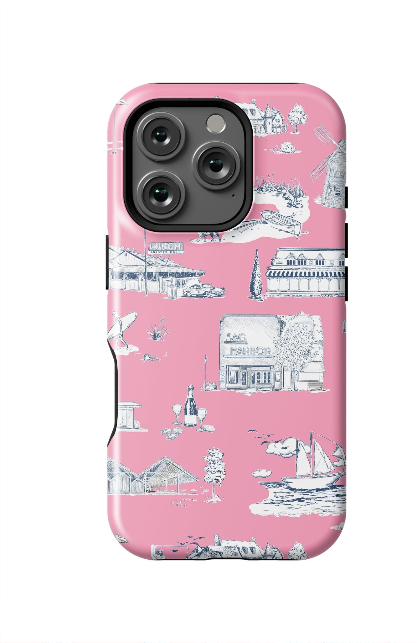 Hamptons Toile iPhone Case Phone Case Berry Navy / iPhone 16 Pro / Tough Katie Kime