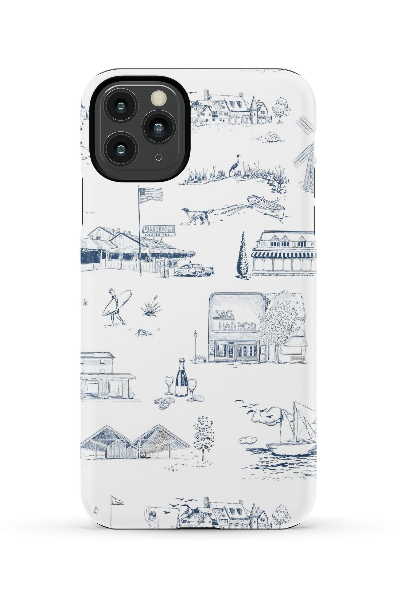 Hamptons Toile iPhone Case Phone Case Navy / iPhone 11 Pro Max / Tough Katie Kime