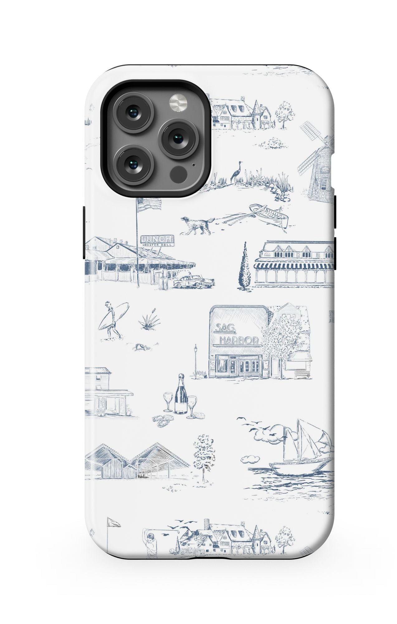 Hamptons Toile iPhone Case Phone Case Navy / iPhone 12 Pro Max / Tough Katie Kime