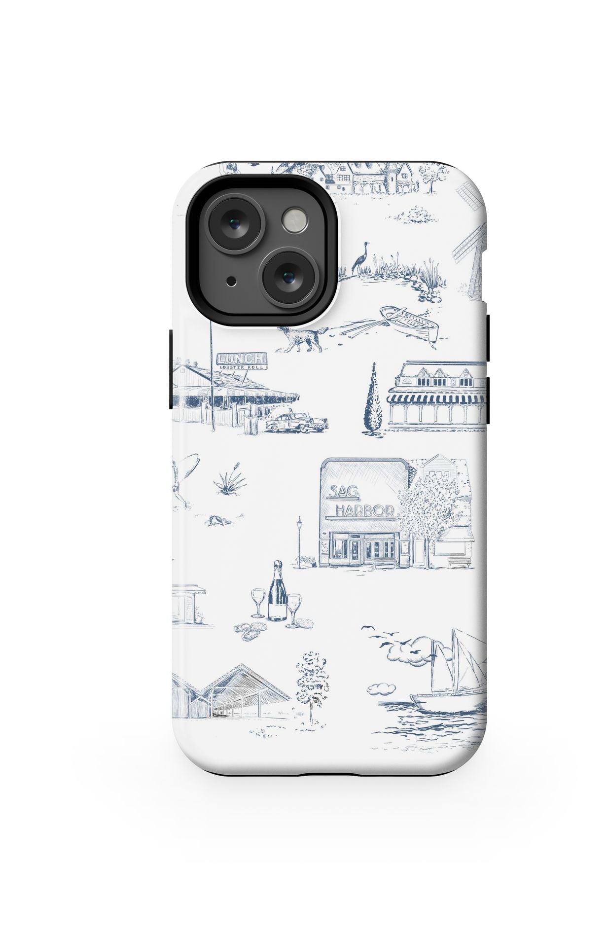 Hamptons Toile iPhone Case Phone Case Navy / iPhone 13 Mini / Tough Katie Kime