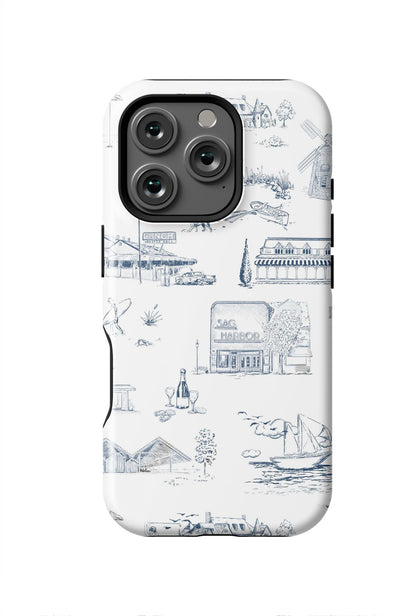 Hamptons Toile iPhone Case Phone Case Navy / iPhone 16 Pro / MagSafe Tough Katie Kime